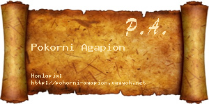 Pokorni Agapion névjegykártya